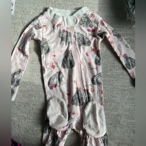 Burt's Bees Pink Floral and Animal Print Footie